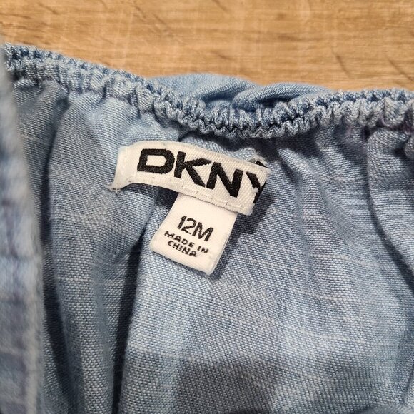 DKNY Cold Shoulder Denim/Peach Romper B0075 - Picture 3 of 3